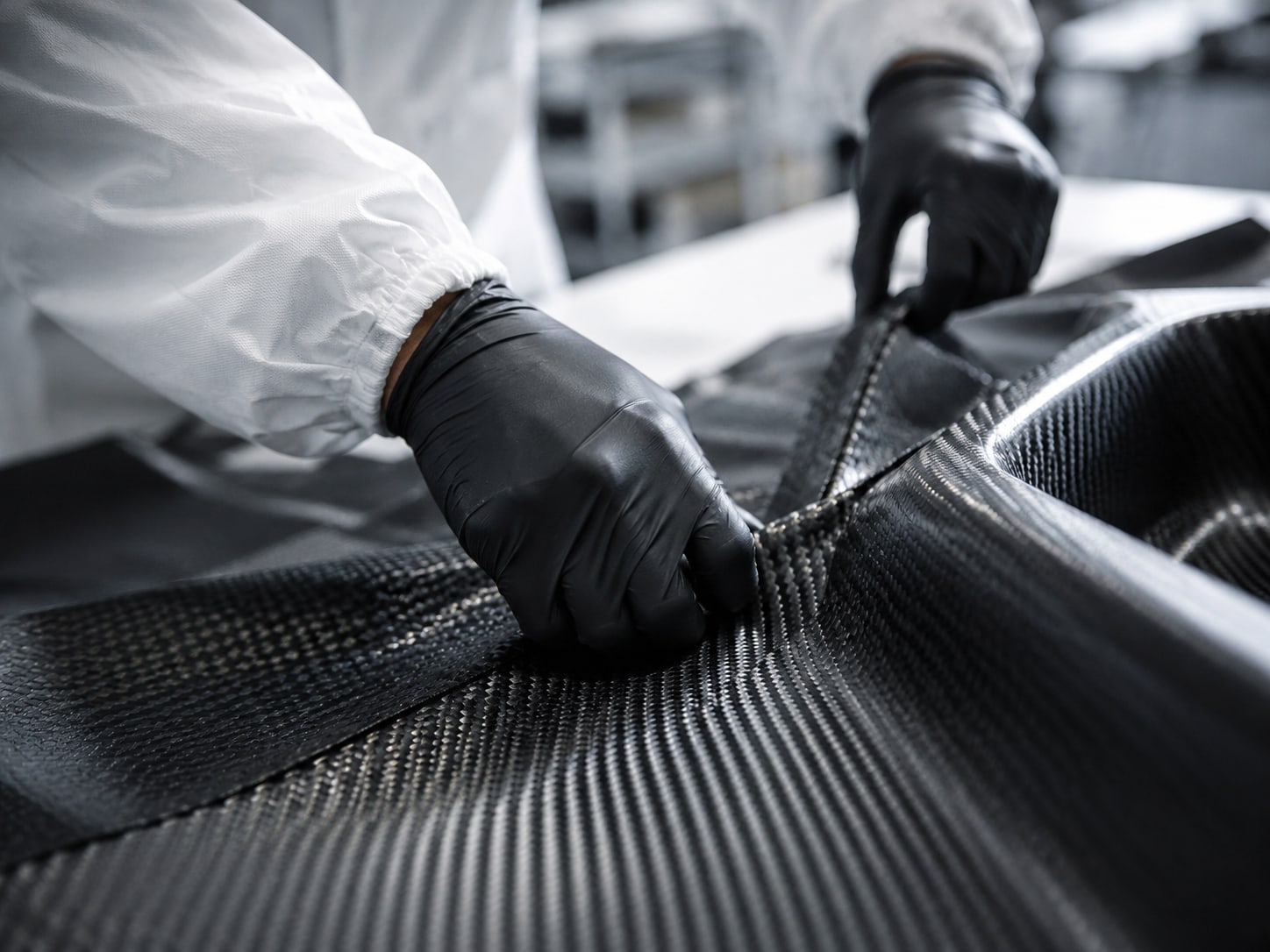 Händische Carbon-Verarbeitung – Prepreg-Gewebe in der Manufaktur